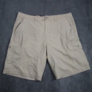 Trinity Hybrid Shorts Mens 38 Tan Plaid Cargo Board Shorts TR172618